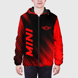 Куртка с капюшоном мужская Mini - red gradient вертикально, цвет: 3D-черный — фото 2