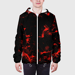 Куртка с капюшоном мужская Color red black, цвет: 3D-белый — фото 2