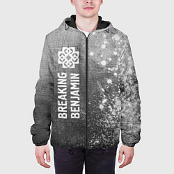 Куртка с капюшоном мужская Breaking Benjamin - grey gradient по-вертикали, цвет: 3D-черный — фото 2