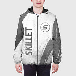 Куртка с капюшоном мужская Skillet - white gradient вертикально, цвет: 3D-черный — фото 2