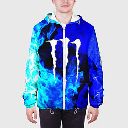 Куртка с капюшоном мужская Monster energy синий дым, цвет: 3D-белый — фото 2