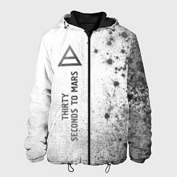 Куртка с капюшоном мужская Thirty Seconds to Mars - white gradient по-вертика, цвет: 3D-черный
