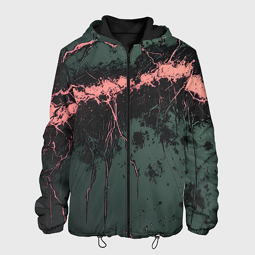 Мужская куртка Гранж потертая текстура / 3D-Черный – фото 1