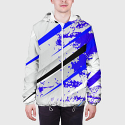 Куртка с капюшоном мужская Color white blue, цвет: 3D-белый — фото 2