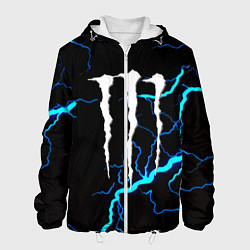 Куртка с капюшоном мужская Monster energy неоновые молнии, цвет: 3D-белый