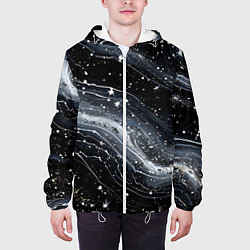 Куртка с капюшоном мужская Космические дали, цвет: 3D-белый — фото 2