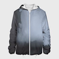 Куртка с капюшоном мужская Абстракция с серым и черным, цвет: 3D-белый