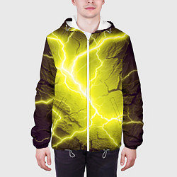 Куртка с капюшоном мужская Color yellow black, цвет: 3D-белый — фото 2