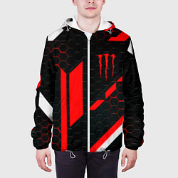 Куртка с капюшоном мужская Monster energy sport geometry, цвет: 3D-белый — фото 2