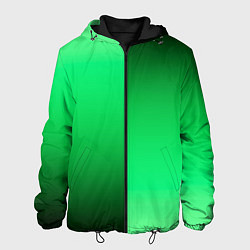 Куртка с капюшоном мужская Чёрно-зелёный градиент пополам, цвет: 3D-черный