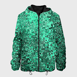 Куртка с капюшоном мужская Бирюзовый аквамарин абстрактная текстура, цвет: 3D-черный