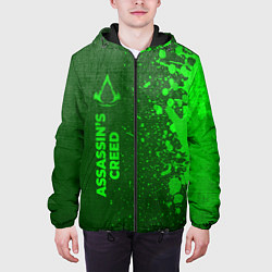 Куртка с капюшоном мужская Assassins Creed - green gradient по-вертикали, цвет: 3D-черный — фото 2