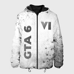 Куртка с капюшоном мужская GTA 6 - white gradient вертикально, цвет: 3D-черный