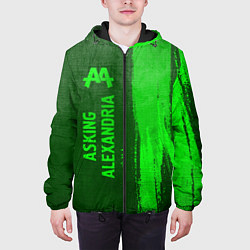 Куртка с капюшоном мужская Asking Alexandria - green gradient по-вертикали, цвет: 3D-черный — фото 2