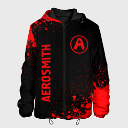 Куртка с капюшоном мужская Aerosmith - red gradient вертикально, цвет: 3D-черный