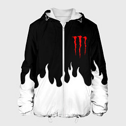 Куртка с капюшоном мужская Monster energy red logo, цвет: 3D-белый