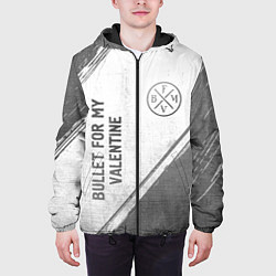 Куртка с капюшоном мужская Bullet For My Valentine - white gradient вертикаль, цвет: 3D-черный — фото 2