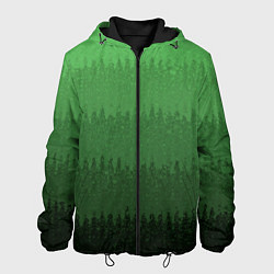 Куртка с капюшоном мужская Зеленый градиент текстурные полосы, цвет: 3D-черный
