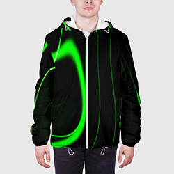 Куртка с капюшоном мужская Color green light green black, цвет: 3D-белый — фото 2