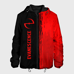 Куртка с капюшоном мужская Evanescence - red gradient по-вертикали, цвет: 3D-черный
