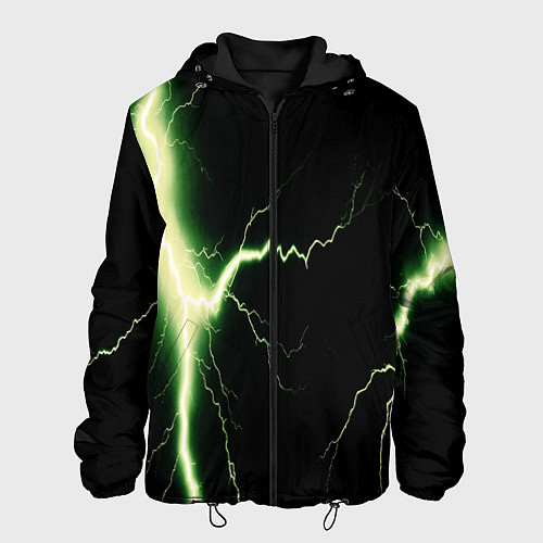 Мужская куртка Lightning yellow текстура / 3D-Черный – фото 1