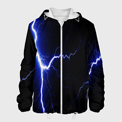 Куртка с капюшоном мужская Lightning blue, цвет: 3D-белый