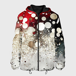 Куртка с капюшоном мужская Красно-белый текстурный фон, цвет: 3D-черный