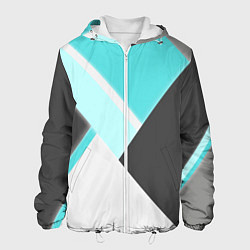 Куртка с капюшоном мужская Color black blue, цвет: 3D-белый