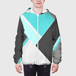 Куртка с капюшоном мужская Color black blue, цвет: 3D-белый — фото 2