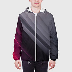 Куртка с капюшоном мужская Color black grey, цвет: 3D-белый — фото 2