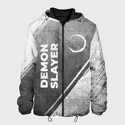 Куртка с капюшоном мужская Demon Slayer - grey gradient вертикально, цвет: 3D-черный