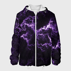 Куртка с капюшоном мужская Lightning purple flicker, цвет: 3D-белый