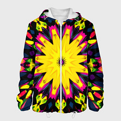 Куртка с капюшоном мужская Звездный калейдоскоп, цвет: 3D-белый