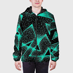 Куртка с капюшоном мужская The triangle is light blue, цвет: 3D-черный — фото 2