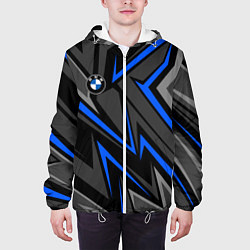 Куртка с капюшоном мужская BMW - blue line, цвет: 3D-белый — фото 2