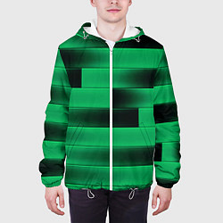 Куртка с капюшоном мужская Color green square, цвет: 3D-белый — фото 2