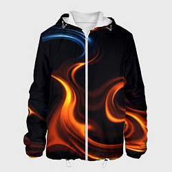 Куртка с капюшоном мужская The color is fire orange, цвет: 3D-белый