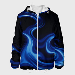 Куртка с капюшоном мужская Color blue smoke, цвет: 3D-белый