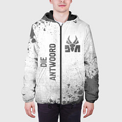 Куртка с капюшоном мужская Die Antwoord - white gradient вертикально, цвет: 3D-черный — фото 2