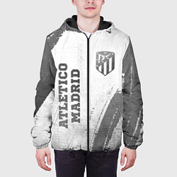 Куртка с капюшоном мужская Atletico Madrid - white gradient вертикально, цвет: 3D-черный — фото 2