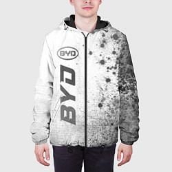 Куртка с капюшоном мужская BYD - white gradient по-вертикали, цвет: 3D-черный — фото 2