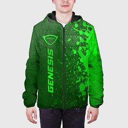 Куртка с капюшоном мужская Genesis - green gradient по-вертикали, цвет: 3D-черный — фото 2