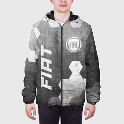 Куртка с капюшоном мужская Fiat - grey gradient вертикально, цвет: 3D-черный — фото 2