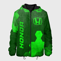 Куртка с капюшоном мужская Honda - green gradient вертикально, цвет: 3D-черный