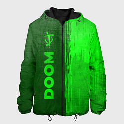 Куртка с капюшоном мужская Doom - green gradient по-вертикали, цвет: 3D-черный