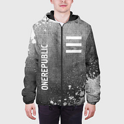 Куртка с капюшоном мужская OneRepublic - grey gradient вертикально, цвет: 3D-черный — фото 2
