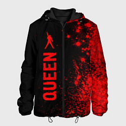 Куртка с капюшоном мужская Queen - red gradient по-вертикали, цвет: 3D-черный