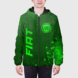 Куртка с капюшоном мужская Fiat - green gradient вертикально, цвет: 3D-черный — фото 2