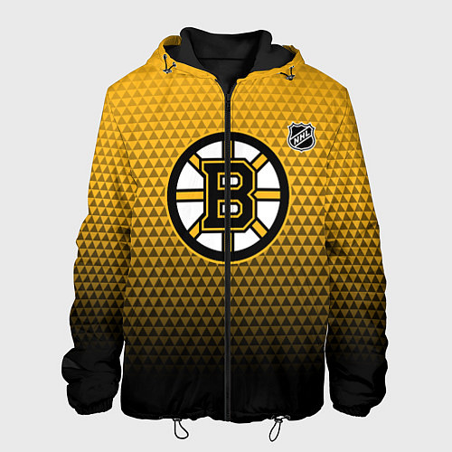 Мужская куртка Бостон Брюинз - геометрический градиент / 3D-Черный – фото 1