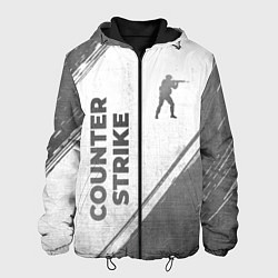 Куртка с капюшоном мужская Counter Strike - white gradient вертикально, цвет: 3D-черный